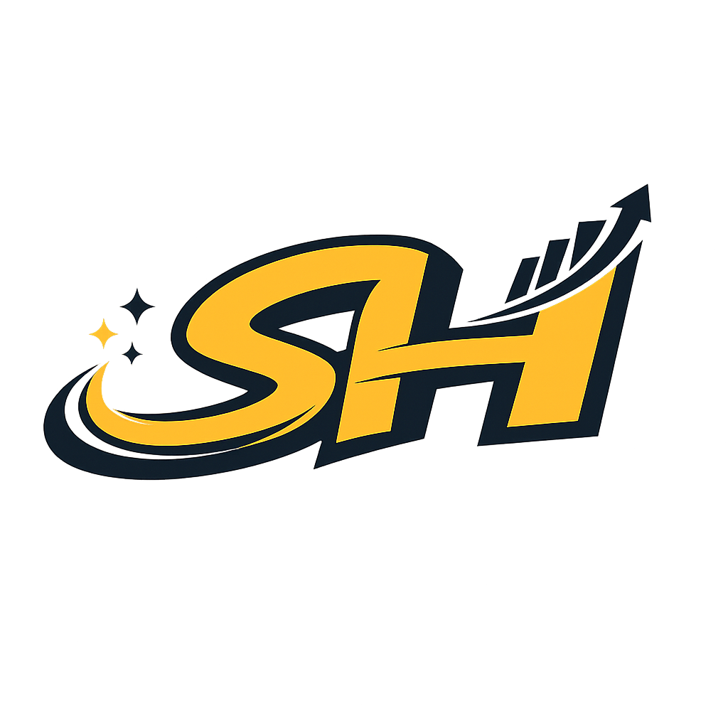stylized SH logo wit
